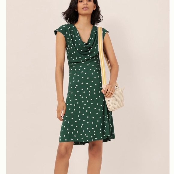 Maeve Dresses & Skirts - Maeve Betty Green Polka Dot Mini Dress